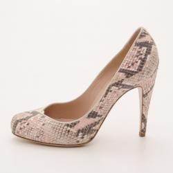 Pre Owned Emporio Armani Pink Python Pumps Size 38