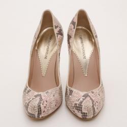 Pre Owned Emporio Armani Pink Python Pumps Size 38
