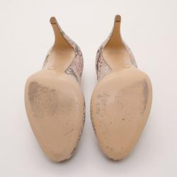 Pre Owned Emporio Armani Pink Python Pumps Size 38