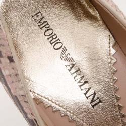 Pre Owned Emporio Armani Pink Python Pumps Size 38