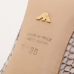 Pre Owned Emporio Armani Pink Python Pumps Size 38