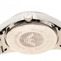 Pre Owned Emporio Armani SIlver Stainless Steel & Crystal AR-5781 Women's Wristwatch 39mm