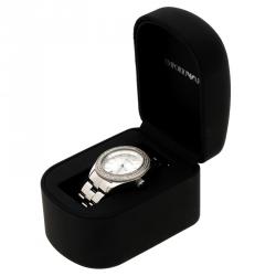 Pre Owned Emporio Armani SIlver Stainless Steel & Crystal AR-5781 Women's Wristwatch 39mm