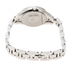 Pre Owned Emporio Armani White Mother of Pearl Stainless Steel Chiara AR8038 Women's Wristwatch 28 mm 