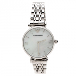 Emporio Armani Mother of Pearl Stainless Steel Classic AR1682 Women's Wristwatch 32 mm