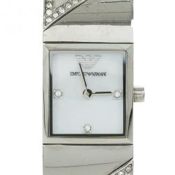 Emporio Armani Crystal Set Bangle Womens Wristwatch 20 MM