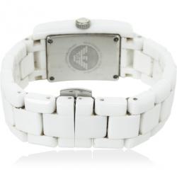 Pre Owned Emporio Armani White Ceramica Womens Wristwatch 25 MM