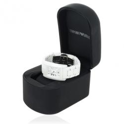 Pre Owned Emporio Armani White Ceramica Womens Wristwatch 25 MM