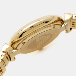Pre Owned Emporio Armani Mother Of Pearl Gold PVD Coated Stainless Steel Classic AR1907 Women's Wristwatch 32 mm