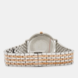 Pre Owned Emporio Armani Mother of Pearl Two Tone Stainless Steel  AR80019 Women's Wristwatch 32 mm &  Earings Set