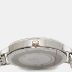 Pre Owned Emporio Armani Mother of Pearl Two Tone Stainless Steel  AR80019 Women's Wristwatch 32 mm &  Earings Set