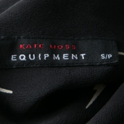 Kate Moss For Equipment Black Lightning Bolt Print Silk Slim Signature Shirt S