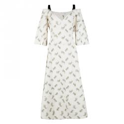 Pre Owned Erdem SS'17 Ivory Ottoman Jacquard Floral Karol Dress L
