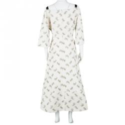 مملوكة مسبقًا فستان ايرديم SS'17  كيرول زهور جاكارد أوتومين عاجي L