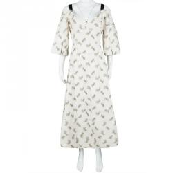 Pre Owned  فستان ايرديم SS'17  كيرول زهور جاكارد أوتومين عاجي L