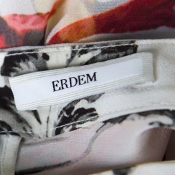 Erdem Parrot Printed Silk Chiffon Printed Handkerchief Hem Kaylah Dress M