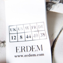 Erdem Parrot Printed Silk Chiffon Printed Handkerchief Hem Kaylah Dress M