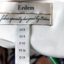 Pre Owned Erdem Floral Printed Silk  Belted Cap Sleeve Aurelia Maxi Dress S