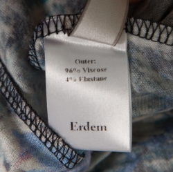 Erdem Blue and Grey Pelham Crescent Printed Jersey Draped Front Maxi Dress XL