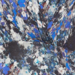 Erdem Blue and Grey Pelham Crescent Printed Jersey Draped Front Maxi Dress XL
