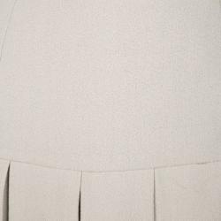 Pre Owned Ermanno Scervino Beige Wool Pleated Mini Skirt L