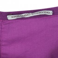 Pre Owned Ermanno Scervino Purple Wool Pleated Mini Skirt M