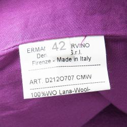 Pre Owned Ermanno Scervino Purple Wool Pleated Mini Skirt M