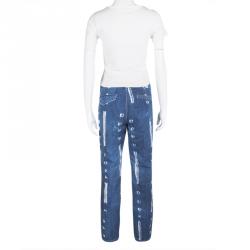Pre Owned Ermanno Scervino Indigo Tie Dye Denim Jeans L