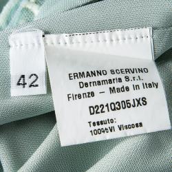 Pre Owned Ermanno Scervino Pastel Green Lace Detail Sleeveless Dress M
