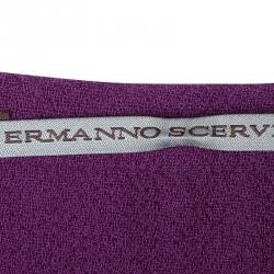 Ermanno Scervino Purple Wool High Waist Midi Skirt M