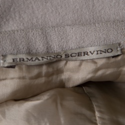 Ermanno Scervino Beige Wool Pleated Mini Skirt M