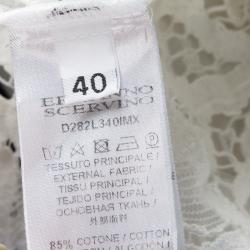 Pre Owned Ermanno Scervino White Floral Lace Sleeveless Top S