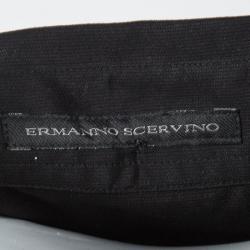 Pre Owned Ermanno Scervino Black Cotton Long Sleeve Button Front Shirt Dress L