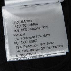 Pre Owned Ermanno Scervino Black Cutout Floral Lace and Embossed Jacquard Long Coat M