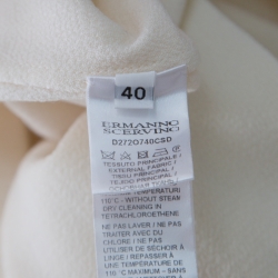 Ermanno Scervino Cream Textured Wool Inverted Pleat A Line Skirt S