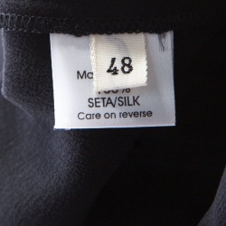 Pre Owned Ermanno Scervino Black Crinkled Silk Frayed Trim Sequined Maxi Dress L