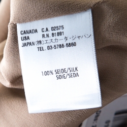 Pre Owned Escada Beige Silk Satin Tailored Pencil Skirt M