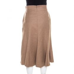 Escada Camel Brown Wool and Cashmere Flared Roisin Skirt M