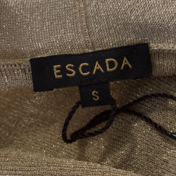 Escada Sandgold Lurex Knit Cropped Samanat Cardigan S
