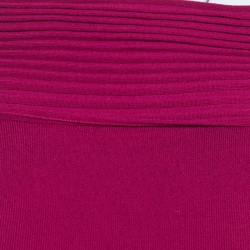 Pre Owned Escada Magenta Pink Rib Knit Off Shoulder SleevelessTop L