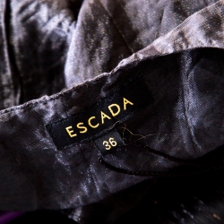 Escada Metallic Black Cotton Silk Cap Sleeve Cropped Shrug M 