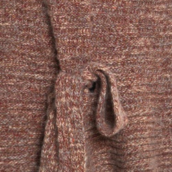 Escada Multicolor Chunky Wool and Cashmere Knit Belted Turtle Neck Poncho L