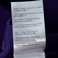 Pre Owned Escada Purple Stretch Crepe Ruched Back Pencil Skirt M