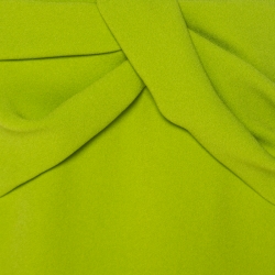 Pre Owned Escada Meadow Green Crepe Pleated Bodice Detail Sleeveless Danicara Dress L