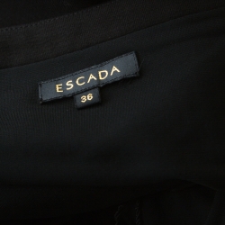 Pre Owned Escada Black Stretch Knit Paneled Roselis Pencil Skirt M