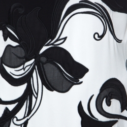 Pre Owned Escada Monochrome Floral Embroidered Daby Shift Dress M