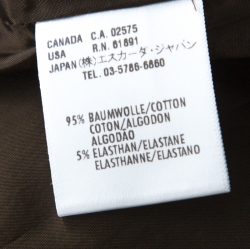 Pre Owned Escada Military Green Cotton Topstitch Detail Pencil Skirt M