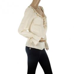 Pre Owned Escada Embellished Silk Top S