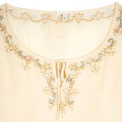 Pre Owned Escada Embellished Silk Top S