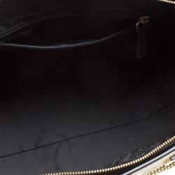 Pre Owned Escada Black Leather Studded Zip Tote